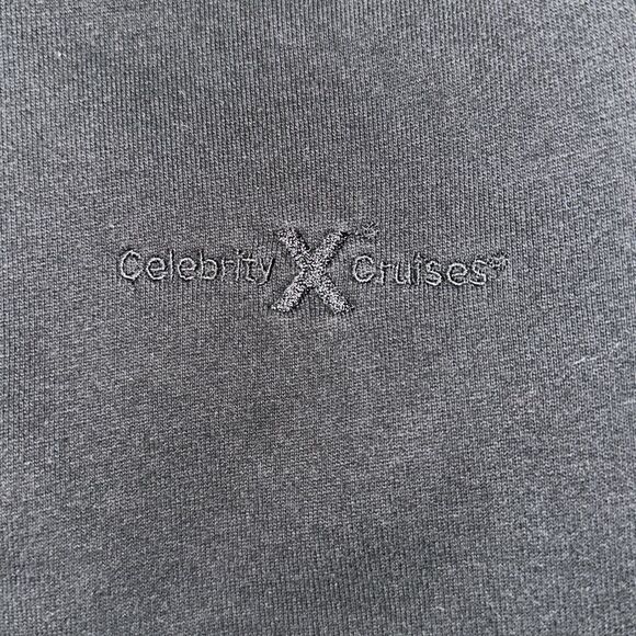 Celebrity X Cruises XL Black Full Zip Mock Neck Fleece Sweatshirt Jacket - Picture 10 of 11